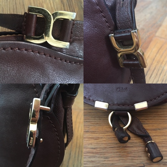 Chloe Mini Marcie Nude Crossbody Bag Tan Color - Picture 6 of 8